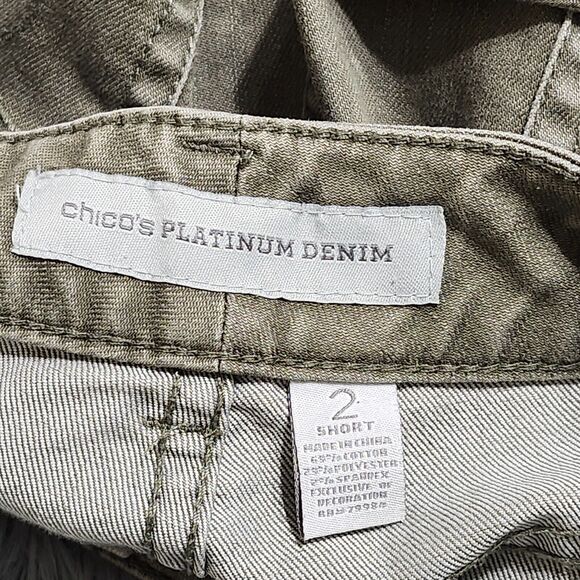 Chicos Platinum Womens Jeans 2 Short US 12 Brown Ultimate Fit Barely Flare 36x30 - Picture 10 of 11
